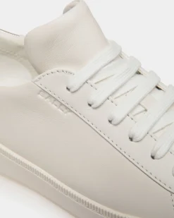 Raise Sneaker In White And Gold Leather
