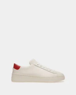 Raise Sneaker In White And Red Leather