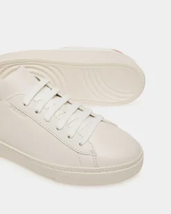 Raise Sneaker In White And Red Leather