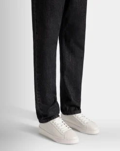 Raise Sneaker In White Grained Leather