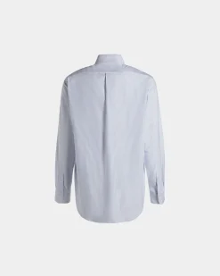 Regular Long Sleeve Shirt In Light Blue Cotton