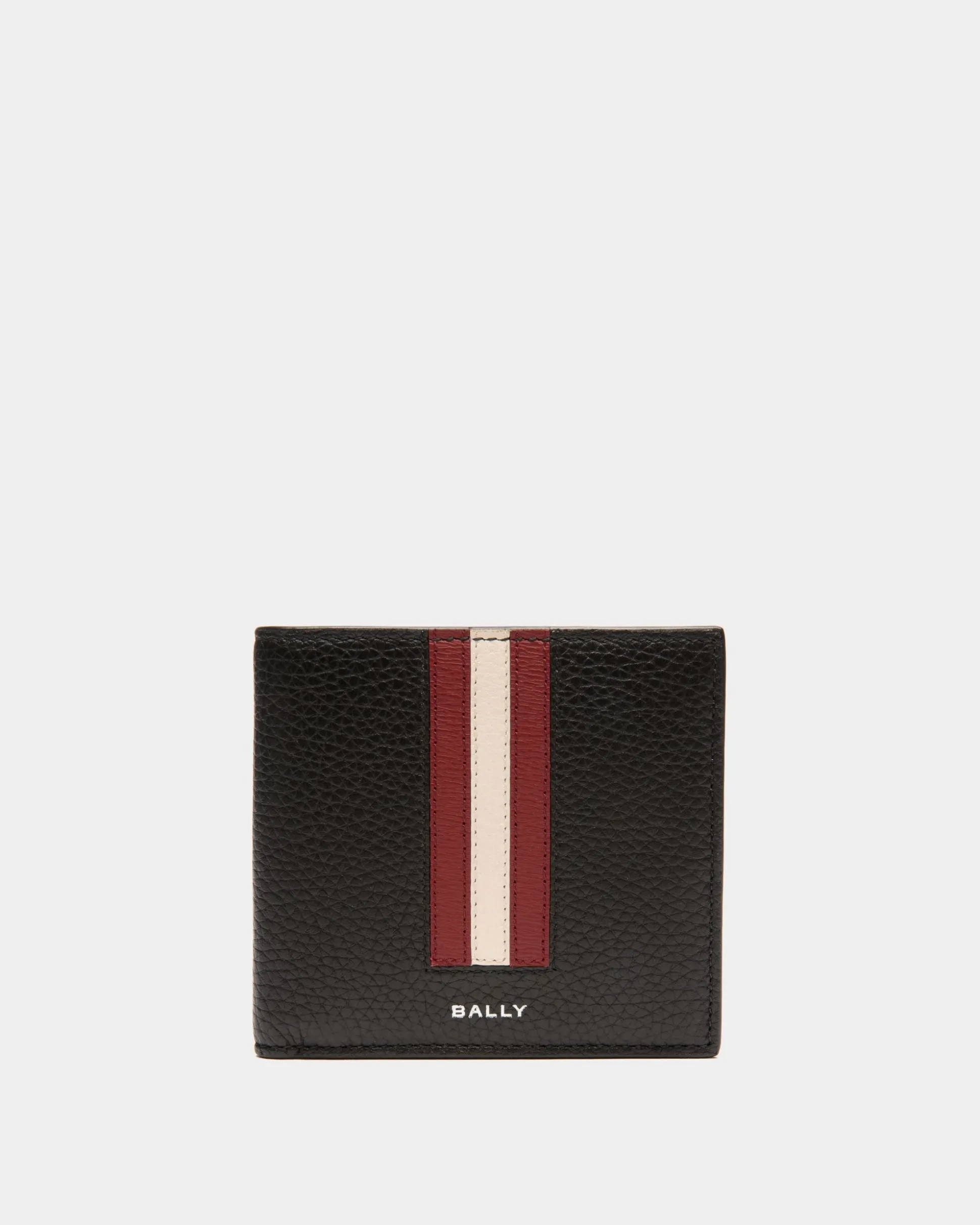 Ribbon Bifold Wallet In Black Grained Leather