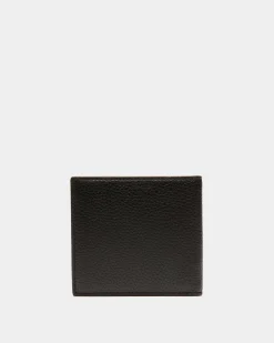 Ribbon Bifold Wallet In Black Grained Leather