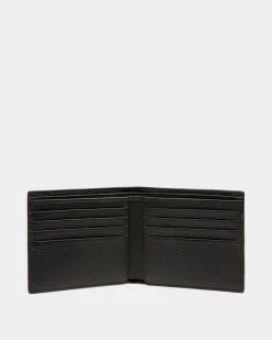 Ribbon Bifold Wallet In Black Grained Leather