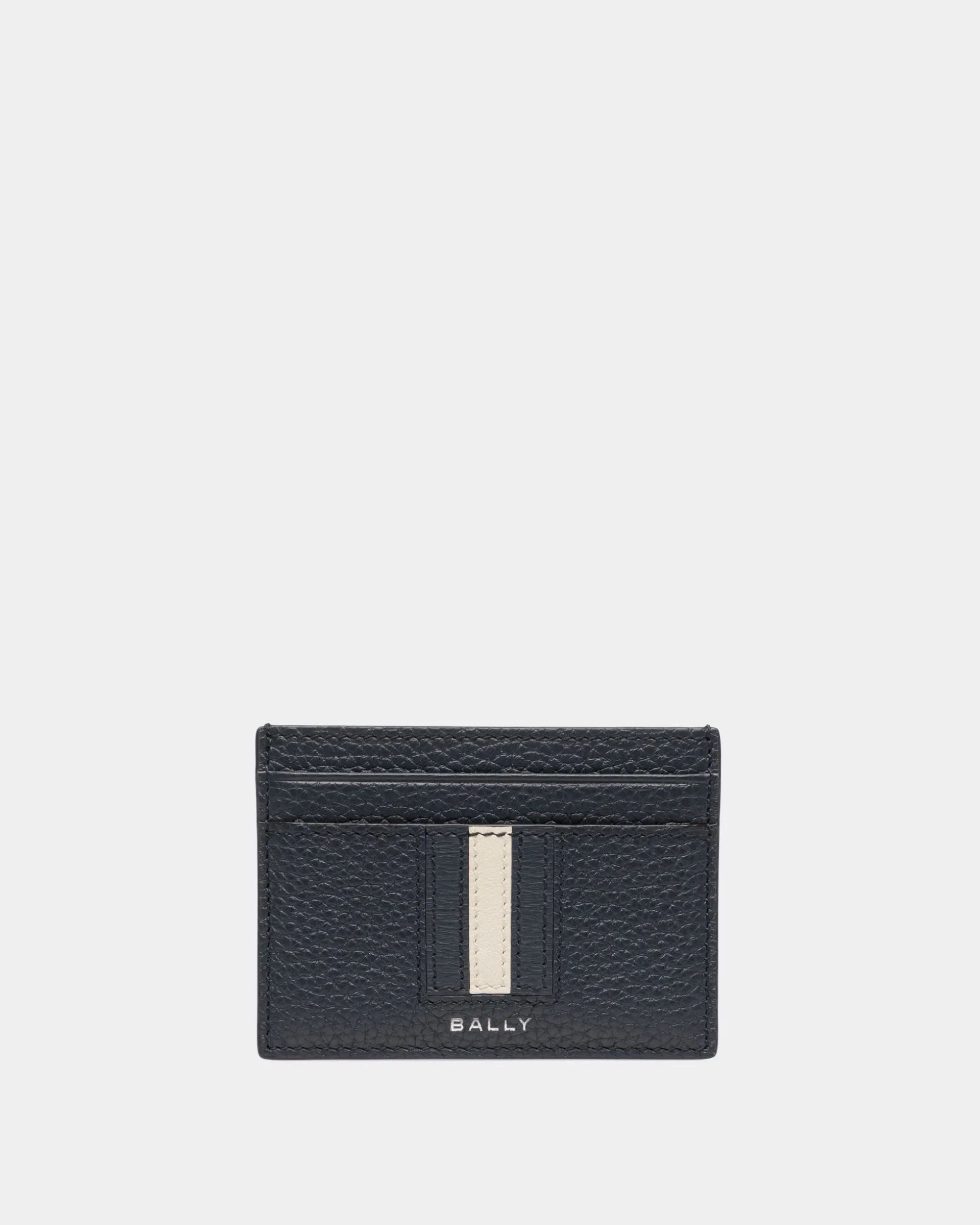 Ribbon Business Card Holder In Midnight Leather