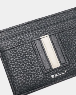 Ribbon Business Card Holder In Midnight Leather