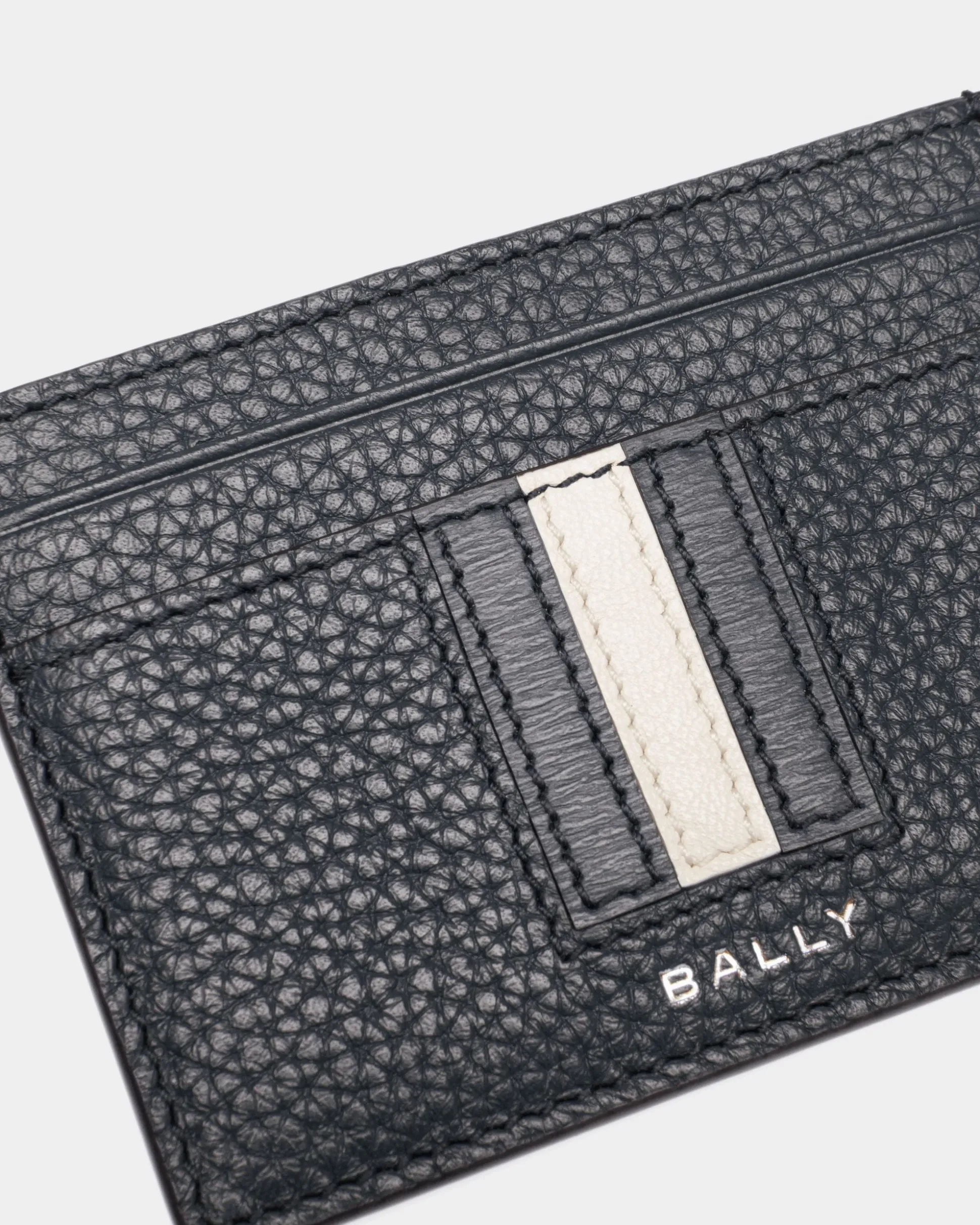Ribbon Business Card Holder In Midnight Leather