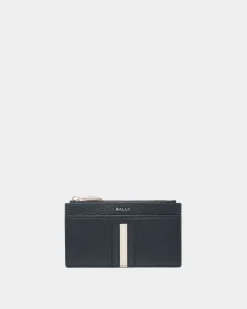 Ribbon Business Card Holder In Midnight Leather