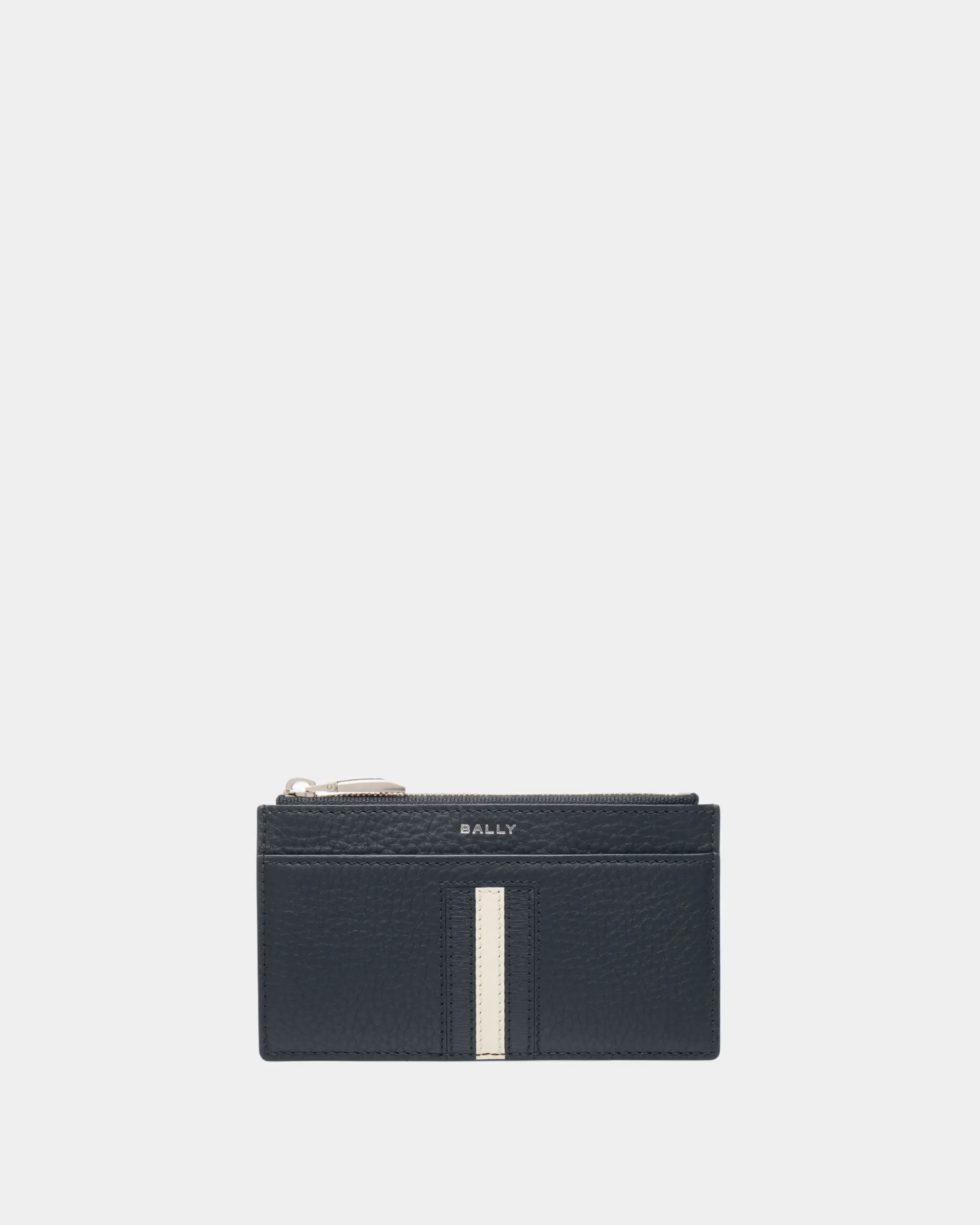 Ribbon Business Card Holder In Midnight Leather
