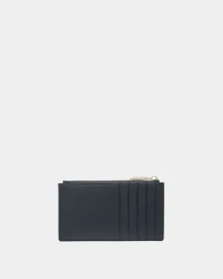 Ribbon Business Card Holder In Midnight Leather