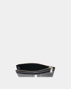 Ribbon Business Card Holder In Midnight Leather