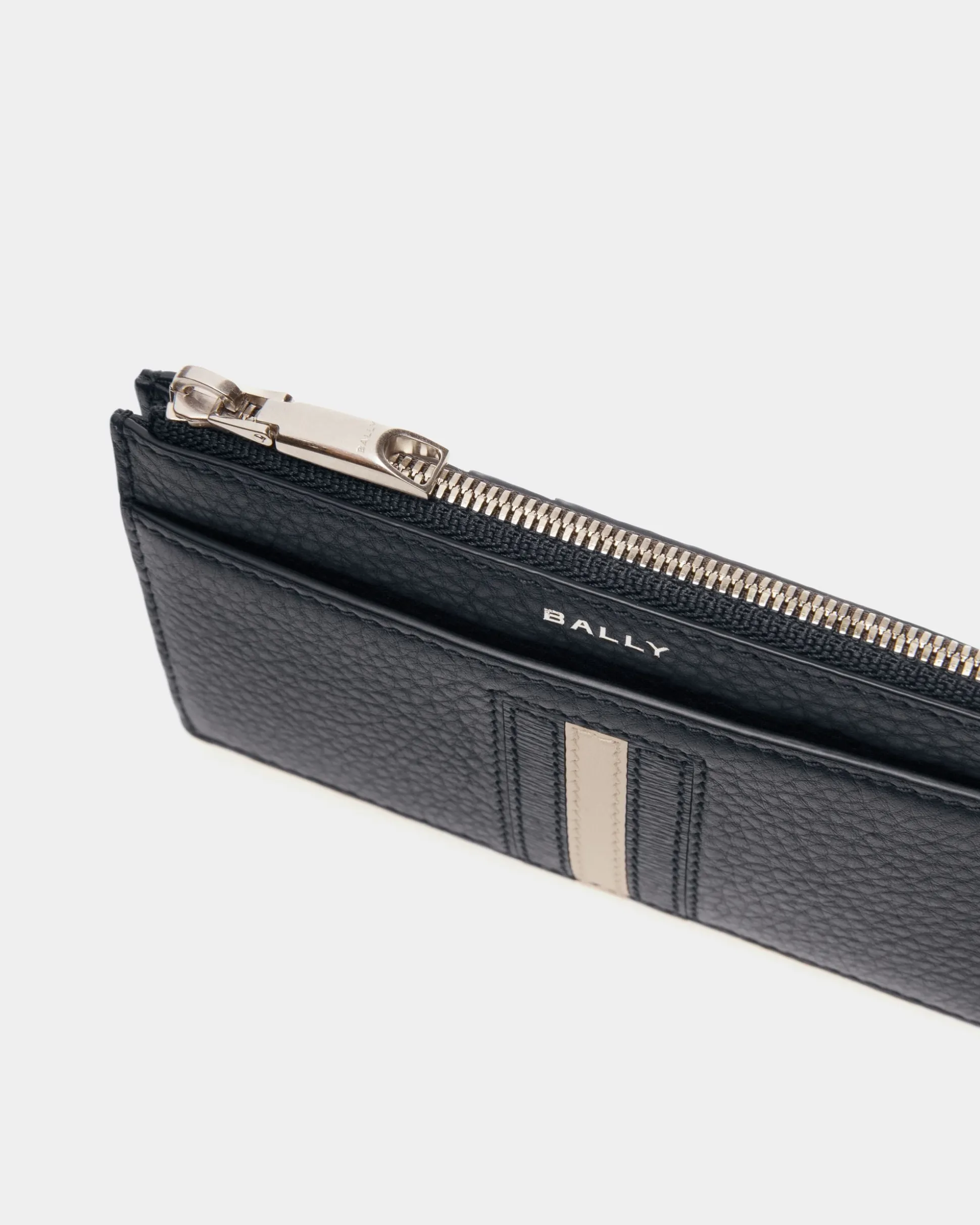 Ribbon Business Card Holder In Midnight Leather
