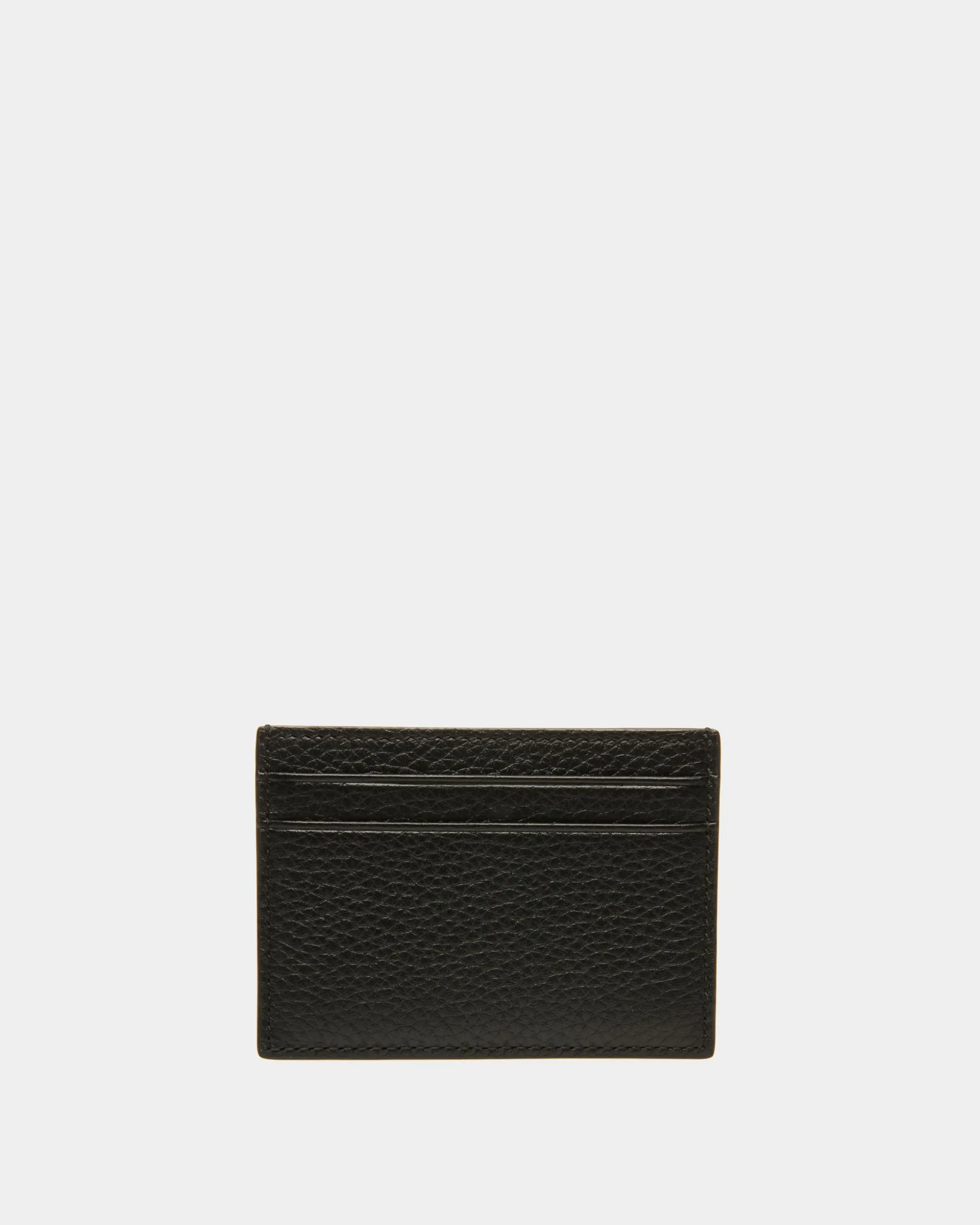 Ribbon Card Holder In Black Leather