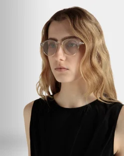 Round Sunglasses in Champagne
