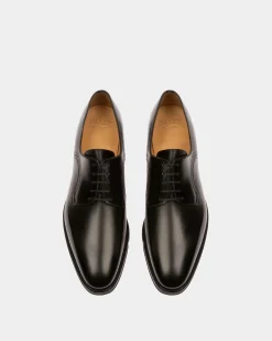Scamardo Men's Leather Derby Lace-Up Shoe In Black