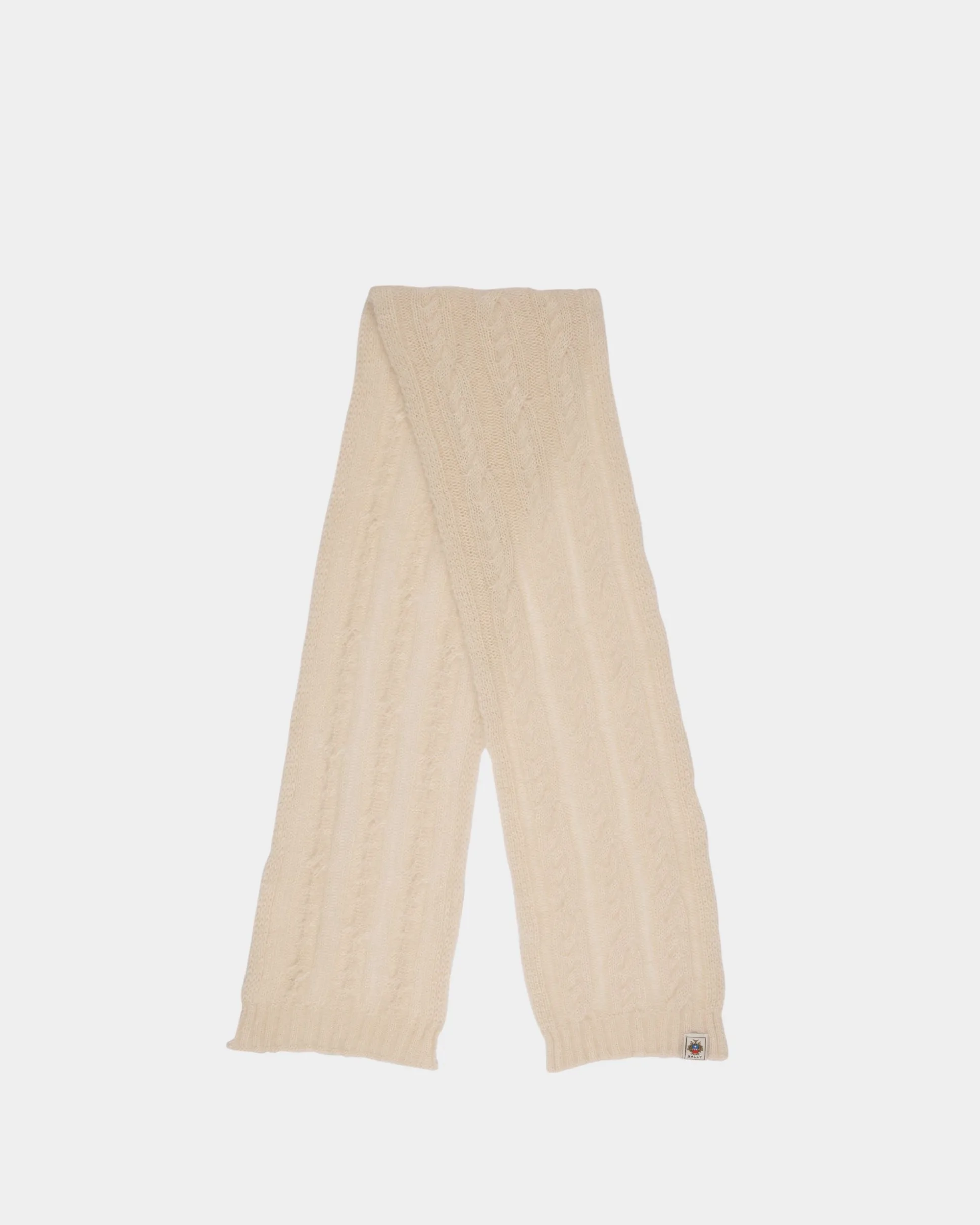 Scarf In Ivory Mohair And Silk