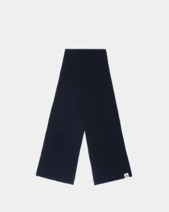 Scarf With Bally Crest Logo In Navy Blue Wool