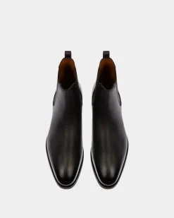 Scavone Men's Leather Boot In Black