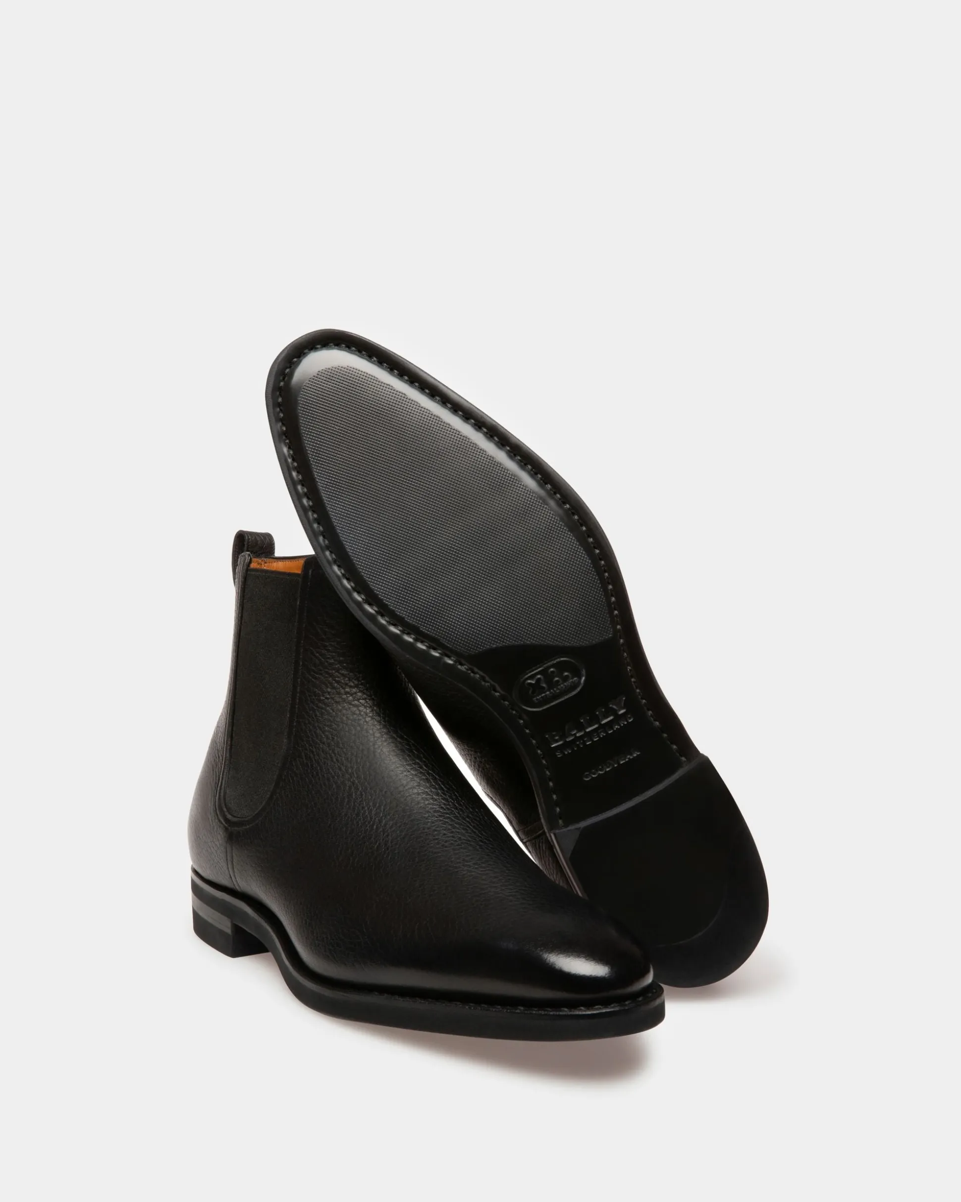 Scavone Men's Leather Boot In Black