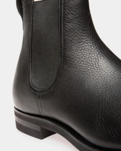 Scavone Men's Leather Boot In Black
