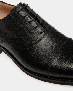 Schoenen Oxford In Black Grained Leather