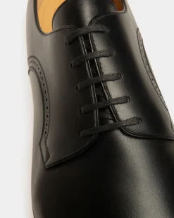 Scribe Novo Derby Shoes In Black Leather