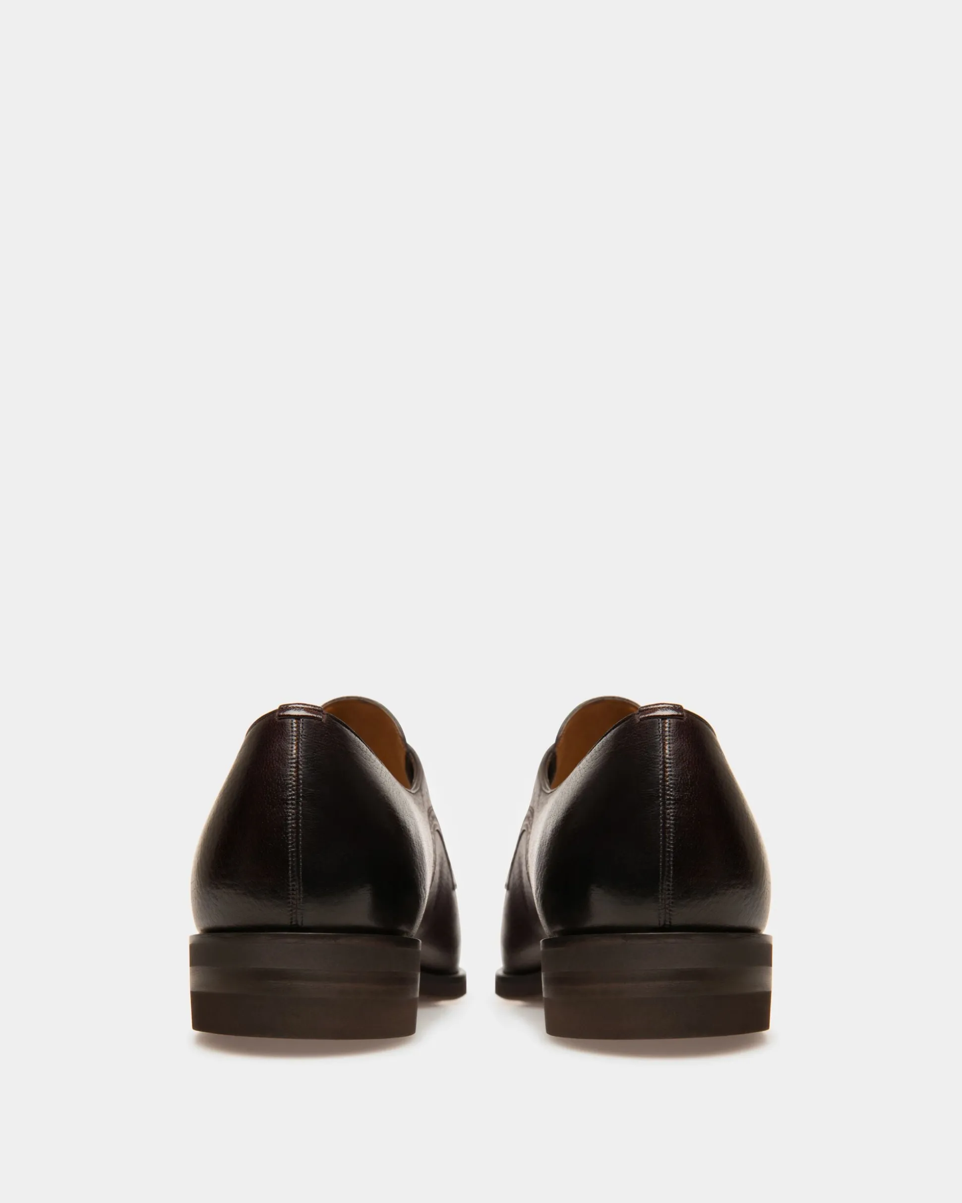 Scribe Novo Derby Shoes In Coffee Leather