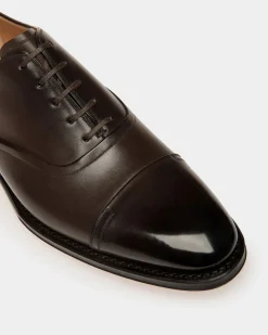 Scribe Un Oxford in Ebony Leather