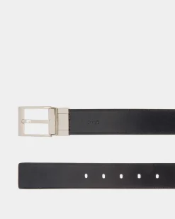 Shiffie 35mm Reversible And Adjustable Belt in Black And Navy Blue Leather