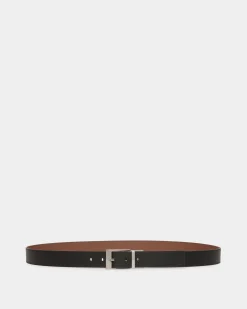 Shiffie 35mm Reversible And Adjustable Belt in Black And Brown Leather