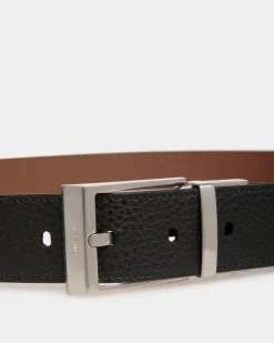 Shiffie 35mm Reversible And Adjustable Belt in Black And Brown Leather