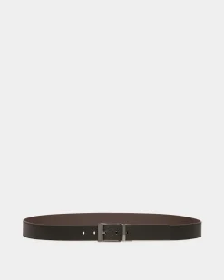 Shiffie 35mm Reversible And Adjustable Belt in Black And Ebony Leather
