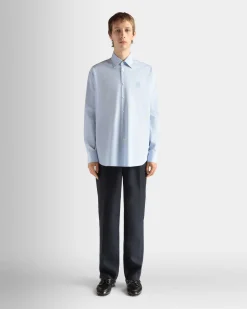 Shirt in Light Blue Cotton