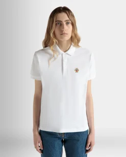 Short Sleeve Polo in White Cotton