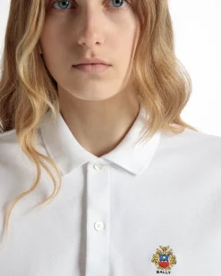 Short Sleeve Polo in White Cotton