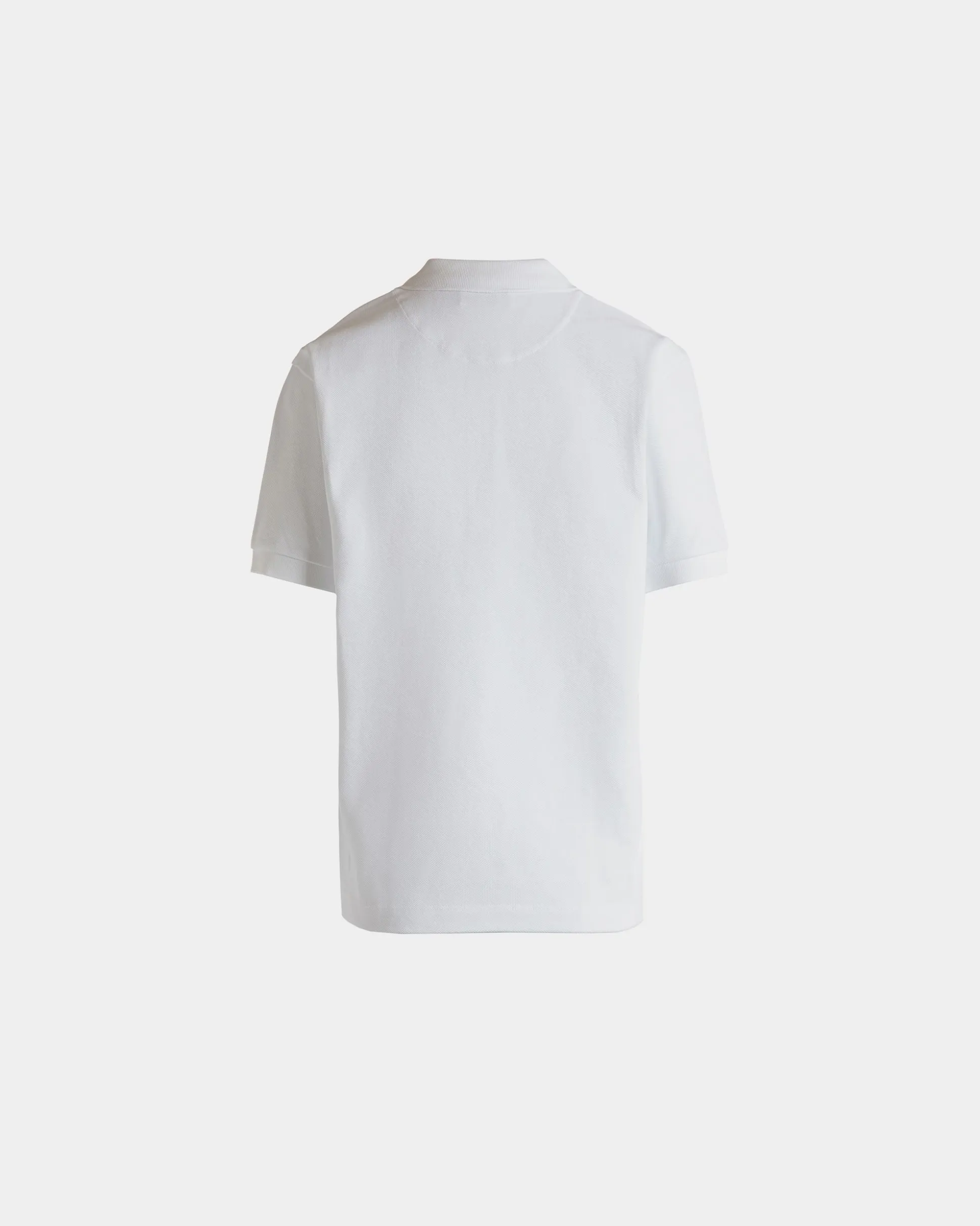 Short Sleeve Polo in White Cotton