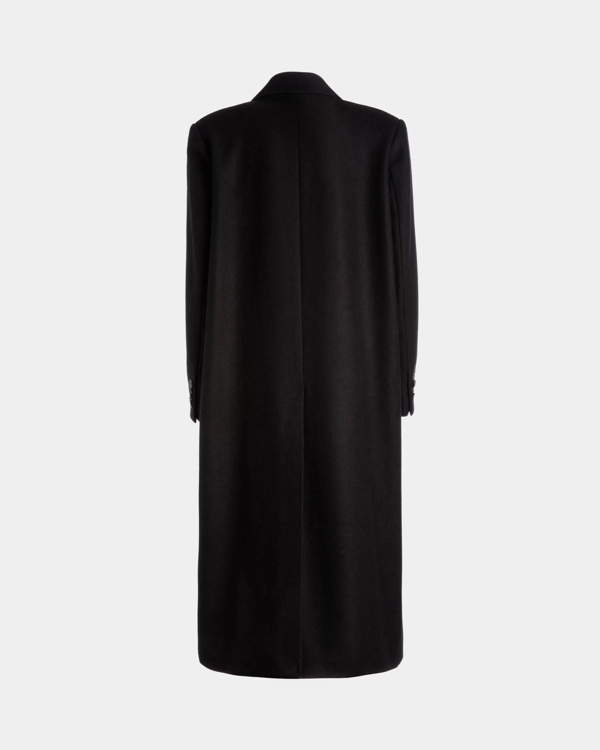 Single-Breasted Coat In Black Wool Blend