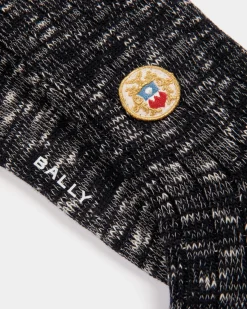 Socks With a Bally Crest Logo in Navy Blue Wool