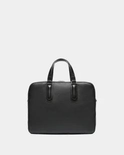 Spin Briefcase In Black Grained Leather