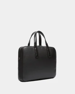 Spin Briefcase In Black Grained Leather