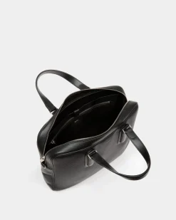 Spin Briefcase In Black Grained Leather