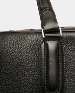 Spin Briefcase In Black Grained Leather