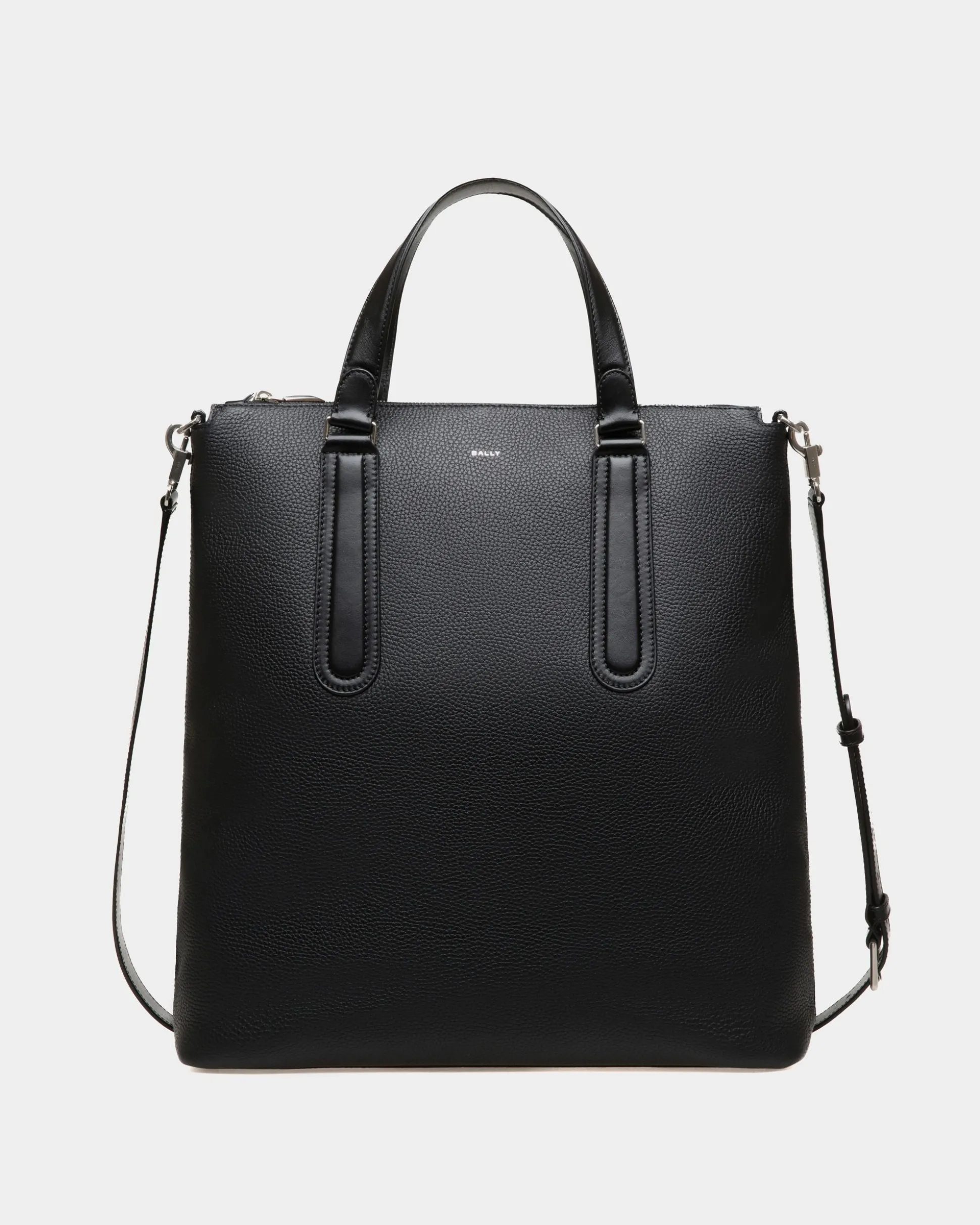 Spin Tote in Black Grained Leather
