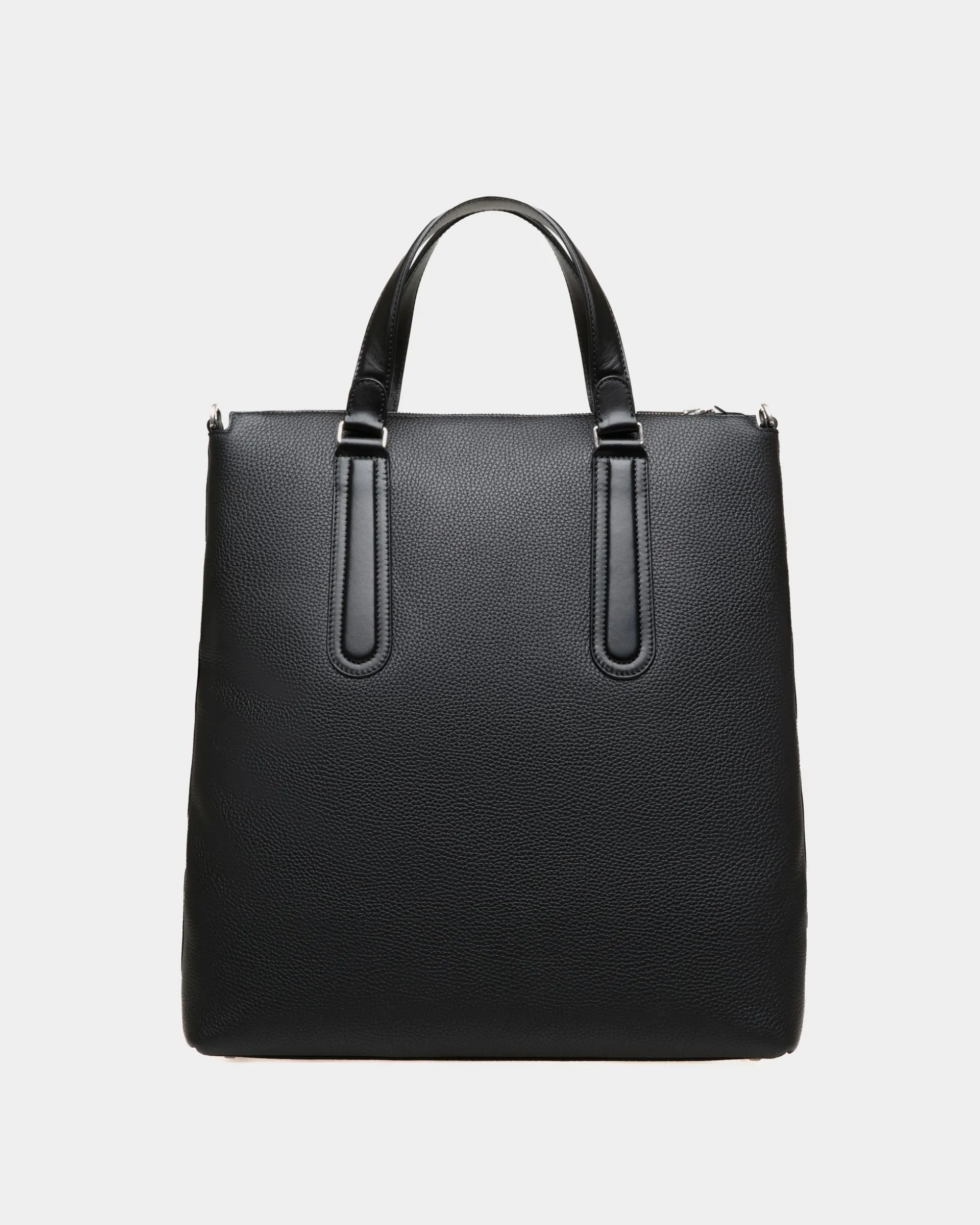 Spin Tote in Black Grained Leather