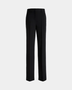 Straight-Leg Pants In Black Wool Blend
