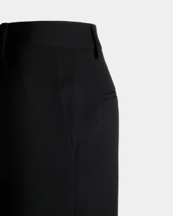 Straight-Leg Pants In Black Wool Blend