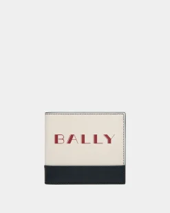 Summer Capsule Bifold In White And Navy Blue Leather