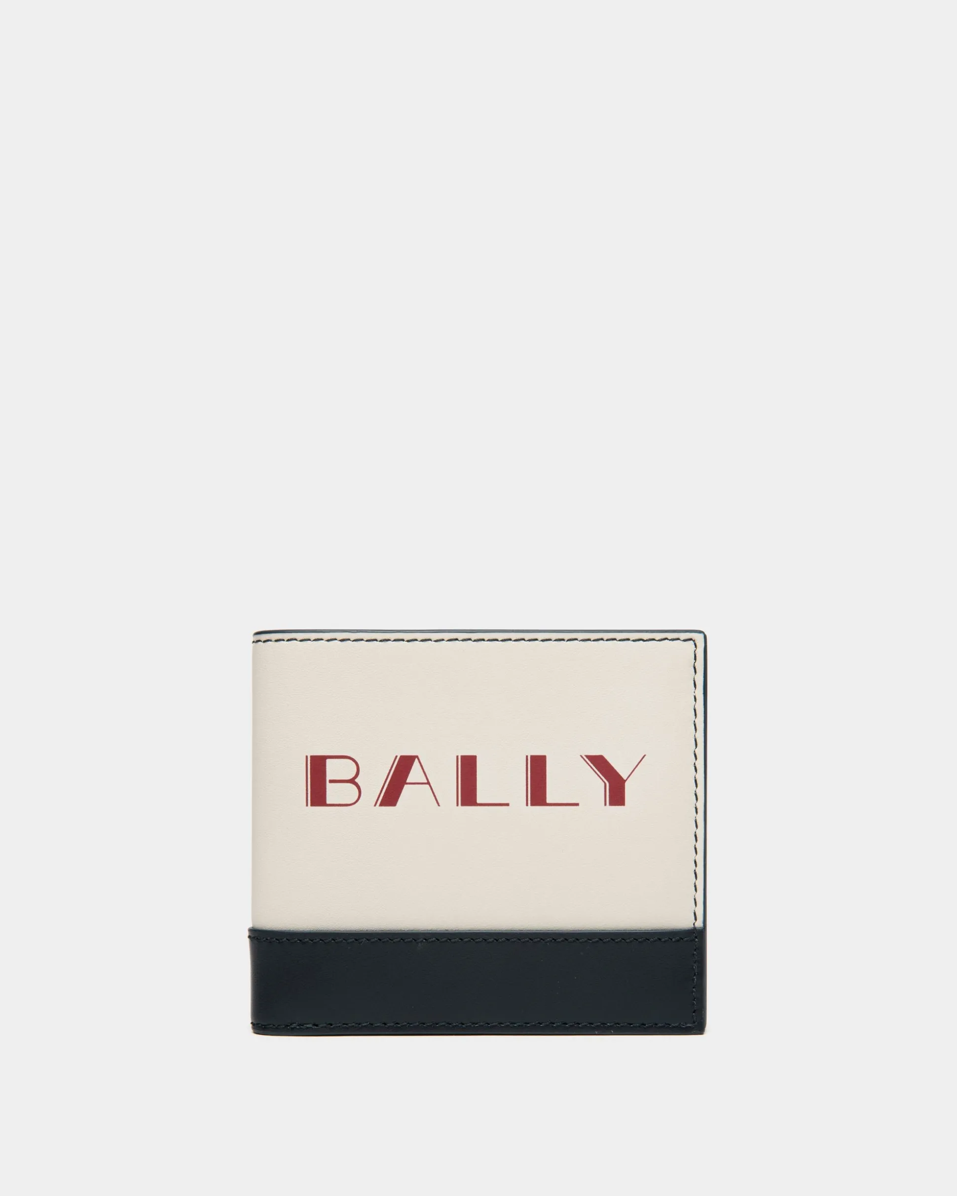 Summer Capsule Bifold In White And Navy Blue Leather
