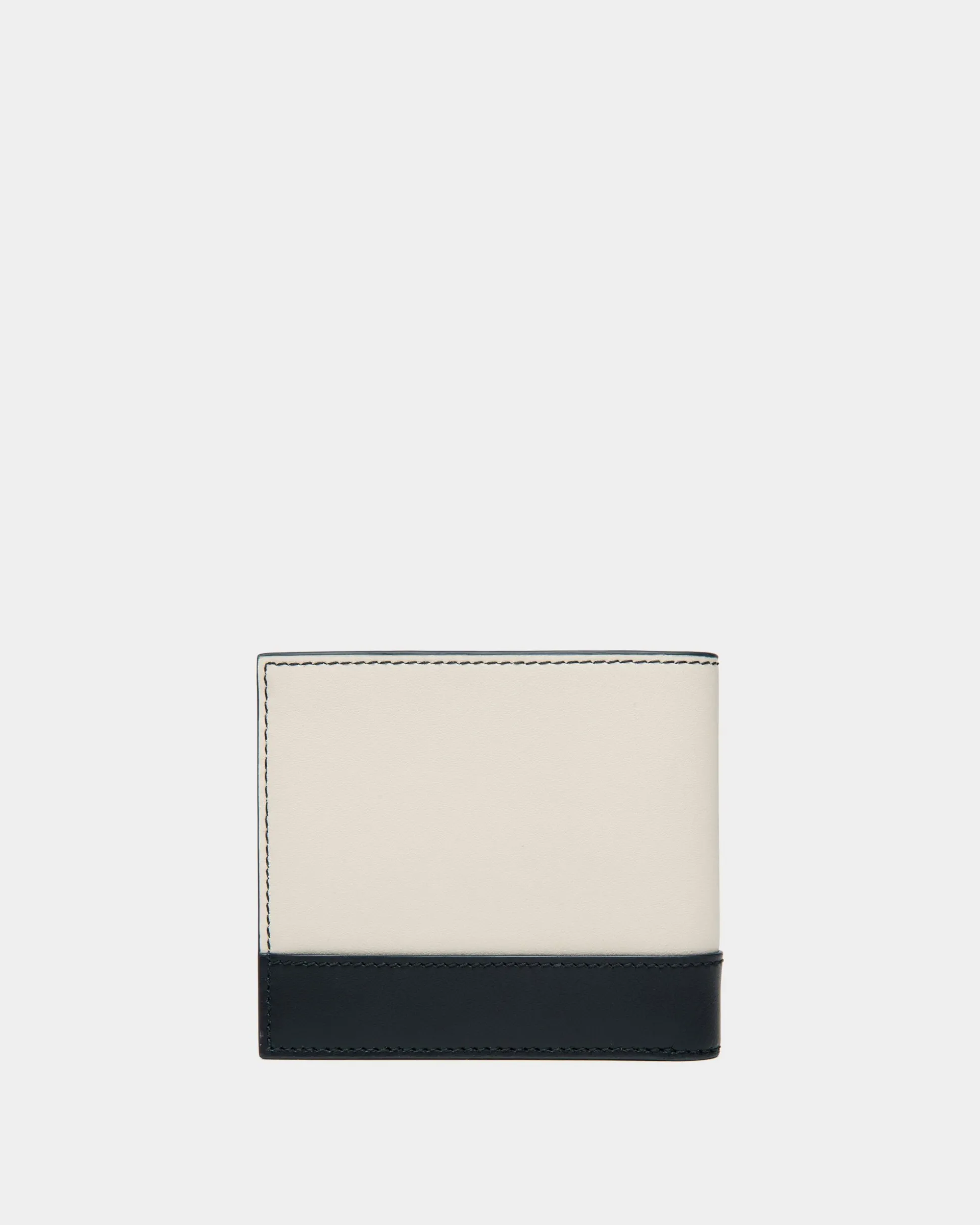 Summer Capsule Bifold In White And Navy Blue Leather