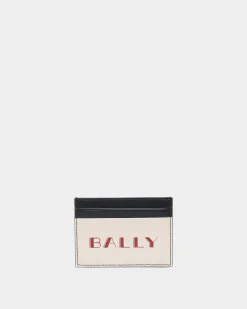 Summer Capsule Credit Card Case In White And Navy Blue Leather
